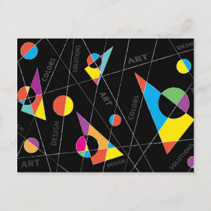Postal Diseño de formas coloridas abstractas y modernas  