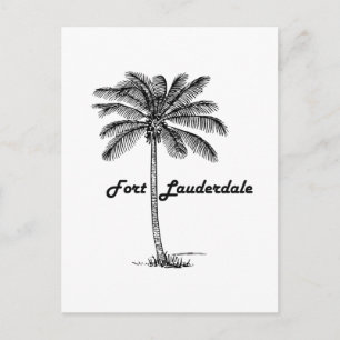 Postal Diseño de Fort Lauderdale & Palm en blanco y negro