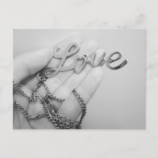 Postal Diseño de fotos de collar de amor (Anverso)