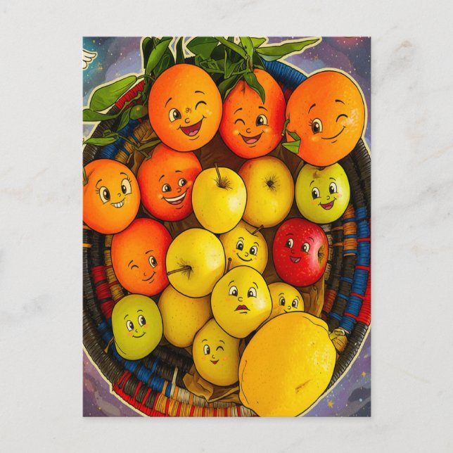 POSTAL DISEÑO DE FRUTA DIVERTIDO (Anverso)