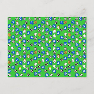 Postal Diseño de fútbol con Camisetas azules