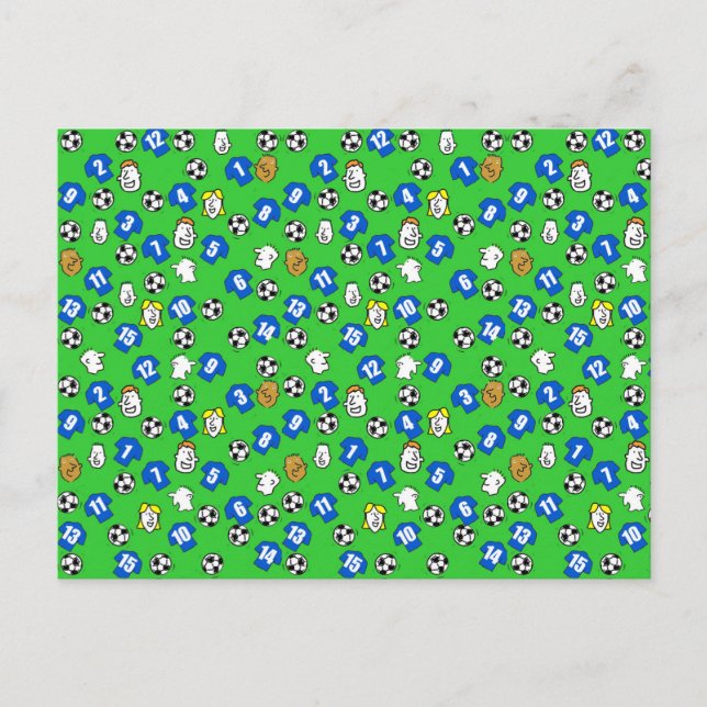 Postal Diseño de fútbol con Camisetas azules (Anverso)
