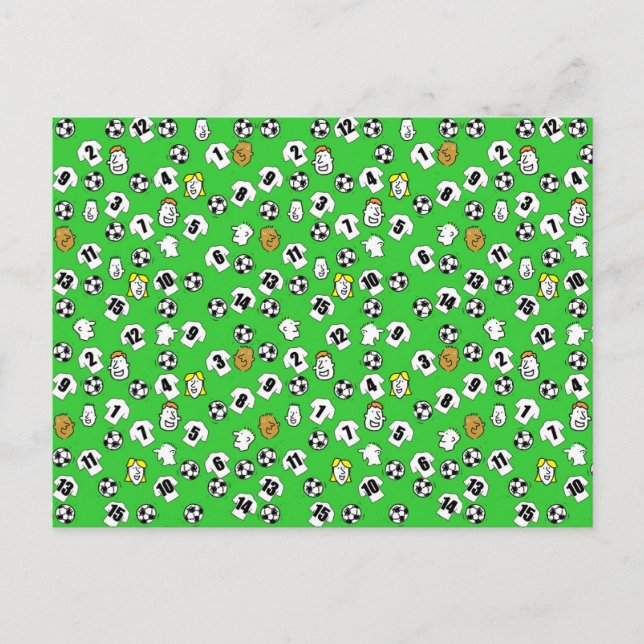 Postal Diseño de fútbol con Camisetas blancos (Anverso)