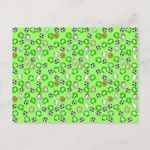 Postal Diseño de fútbol con Camisetas verdes