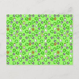 Postal Diseño de fútbol con Camisetas verdes