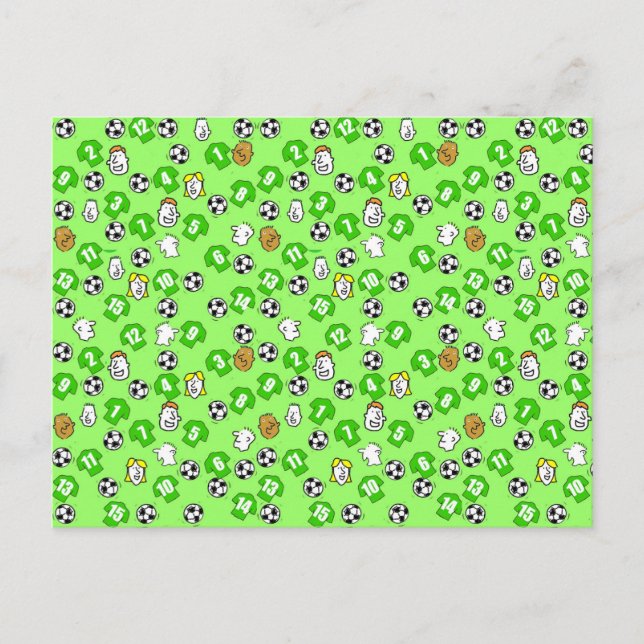 Postal Diseño de fútbol con Camisetas verdes (Anverso)