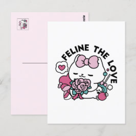 Postal Diseño de gatos de San Valentín lindo - Pelear por