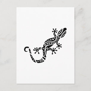 Postal Diseño de gecko negro