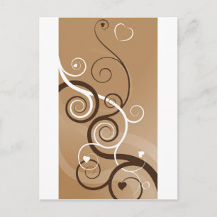 Postal diseño de giros de corazón