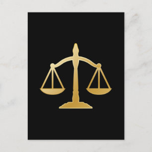 Postal Diseño de Golden Scales of Justice Law