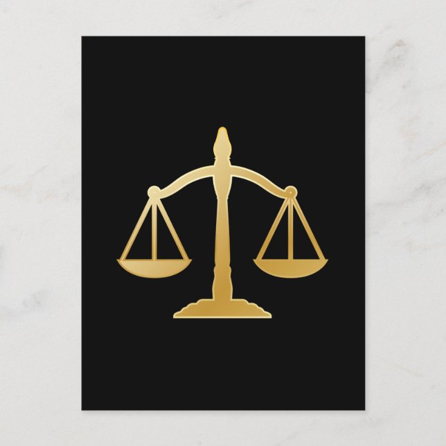 Postal Diseño de Golden Scales of Justice Law (Anverso)
