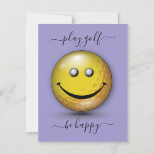Postal Diseño de golfista feliz elegante minimalista
