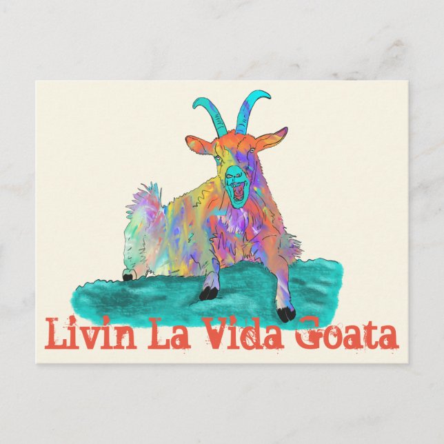 Postal Diseño de griterío divertido de la cabra de Vida (Anverso)