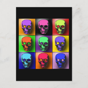 Postal Diseño de Halloween con dibujos de arte pop