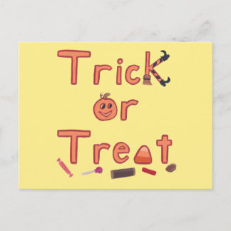 Postal Diseño de Halloween con manchas de bruja o truco