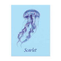 Diseño de ilustracion Purple Jellyfish personaliza