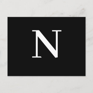 Postal Diseño de inicial alfabética moderna negra persona