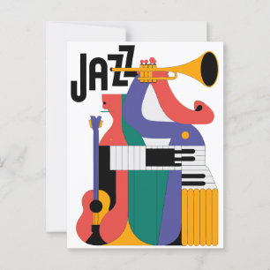 Postal diseño de instrumentos de música