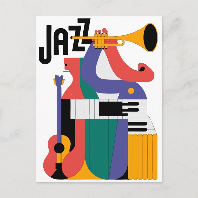 Postal diseño de instrumentos de música (Anverso)