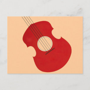Postal Diseño de instrumentos musicales de guitarra retro