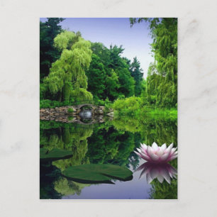 Postal Diseño de jardines de agua tranquilos