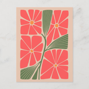 Postal Diseño de jardines de flores de época