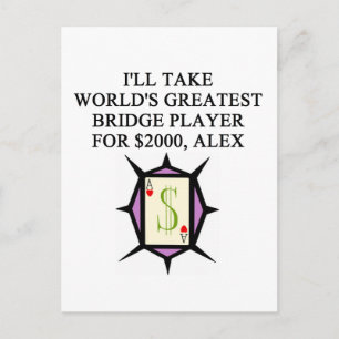 Postal diseño de jugador de puente duplicado