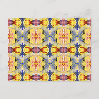 Postal Diseño de Kaleidoscopio Rojo Amarillo