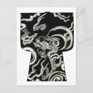 Postal Diseño de Kimono Woodblock japonés