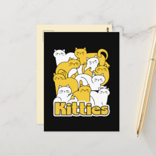 Postal Diseño de Kitties Chubby - Arte gato adorable