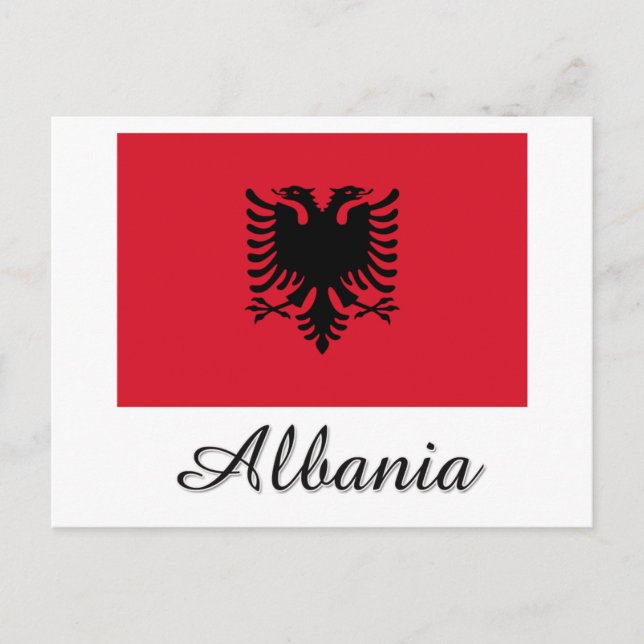 Postal Diseño de la bandera de Albania (Anverso)