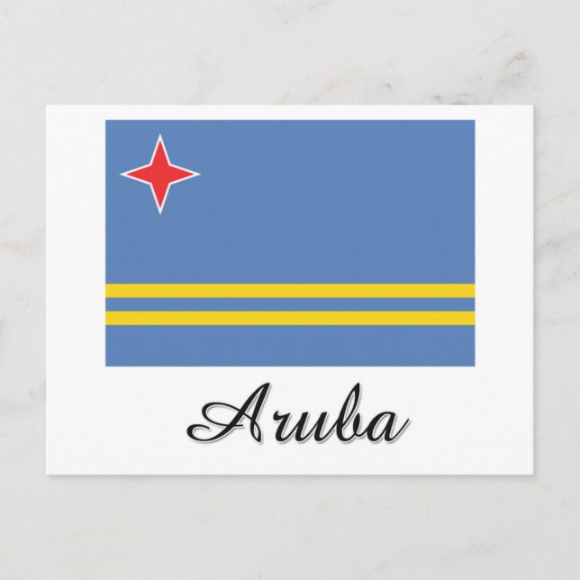 Postal Diseño de la bandera de Aruba (Anverso)