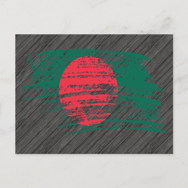 Postal Diseño de la bandera de Bangladesh en Guay (Anverso)