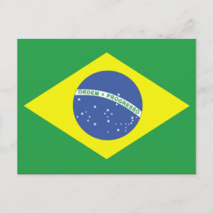 Postal Diseño de la bandera de Brasil