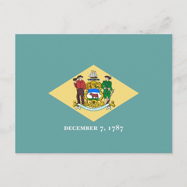 Postal Diseño de la bandera de estado de Delaware (Anverso)