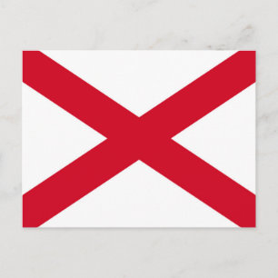 Postal Diseño de la bandera del estado de Alabama