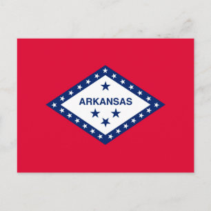 Postal Diseño de la bandera del estado de Arkansas