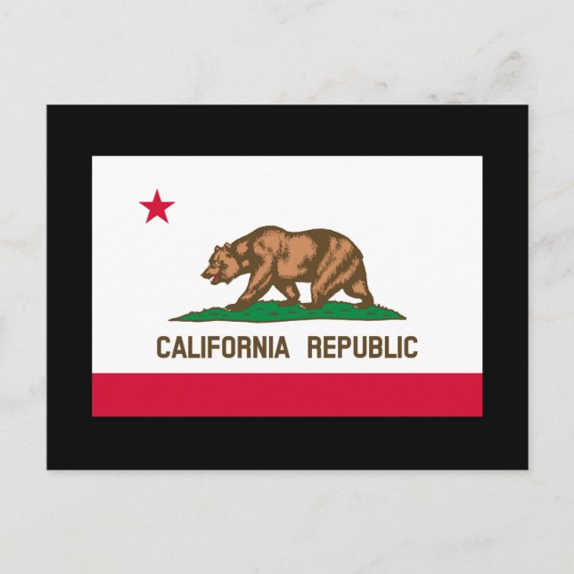 Postal Diseño de la bandera del estado de California (Anverso)
