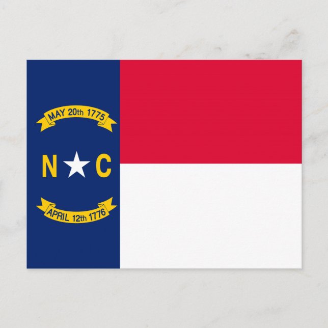 Postal Diseño de la bandera del estado de Carolina del No (Anverso)