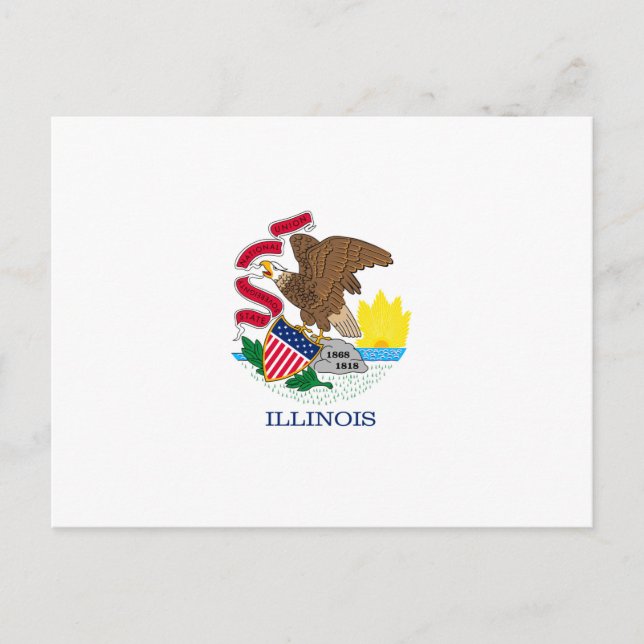 Postal Diseño de la bandera del estado de Illinois (Anverso)