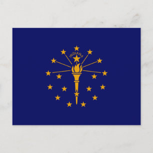 Postal Diseño de la bandera del estado de Indiana