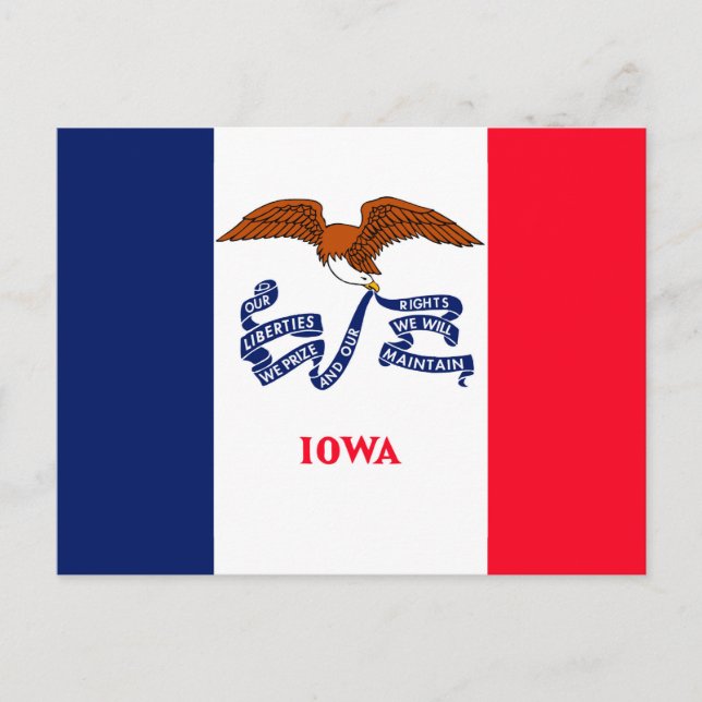 Postal Diseño de la bandera del estado de Iowa (Anverso)