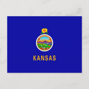 Postal Diseño de la bandera del estado de Kansas