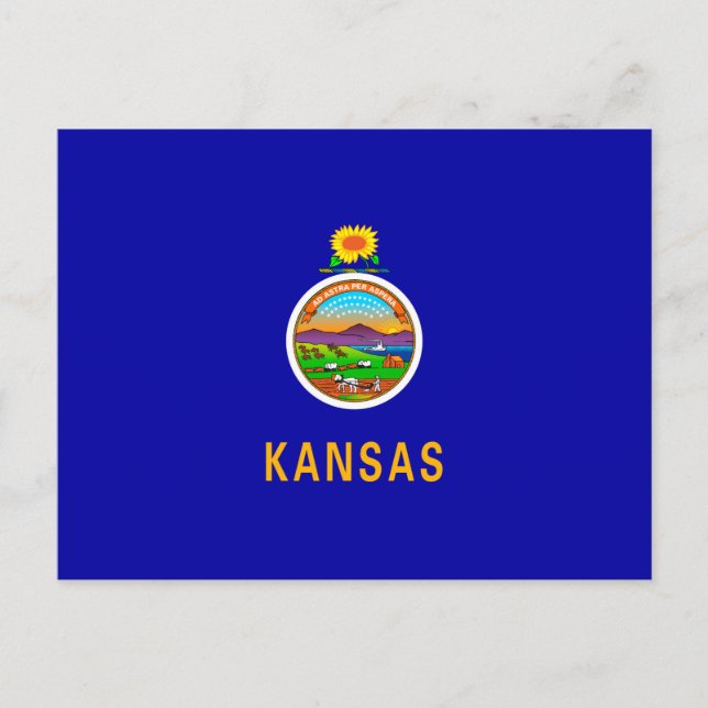 Postal Diseño de la bandera del estado de Kansas (Anverso)