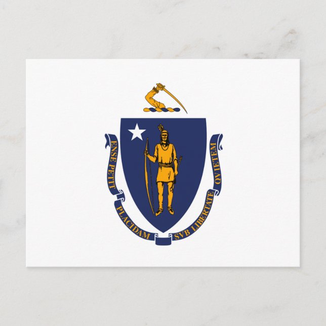 Postal Diseño de la bandera del estado de Massachusetts (Anverso)