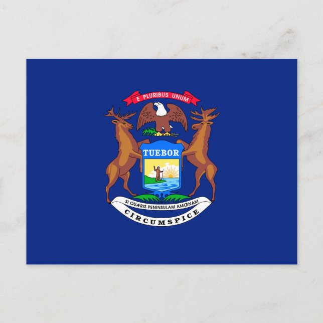 Postal Diseño de la bandera del estado de Michigan (Anverso)