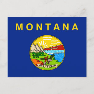 Postal Diseño de la bandera del estado de Montana