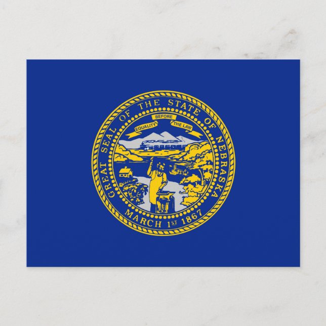 Postal Diseño de la bandera del estado de Nebraska (Anverso)