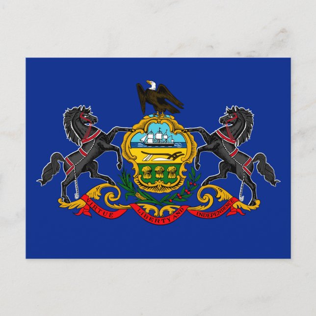 Postal Diseño de la bandera del estado de Pennsylvania (Anverso)