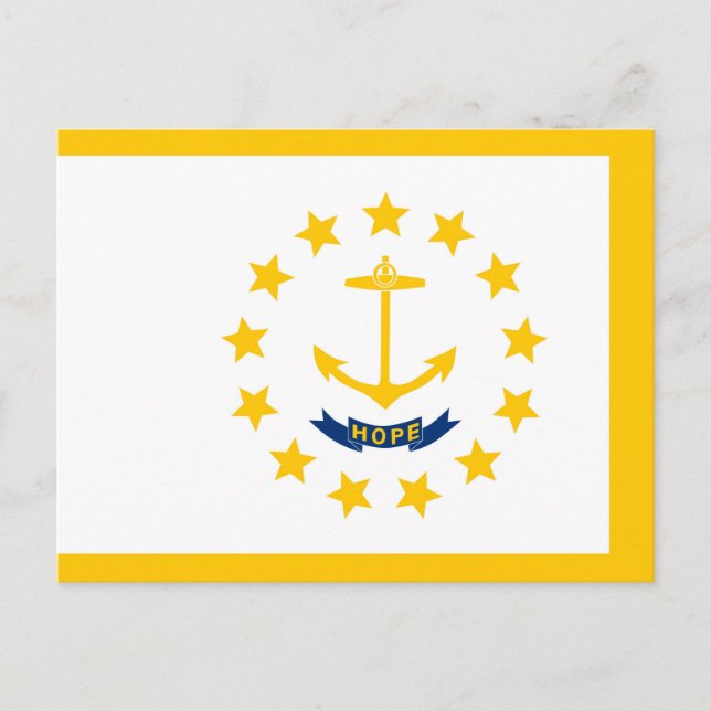 Postal Diseño de la bandera del estado de Rhode Island (Anverso)